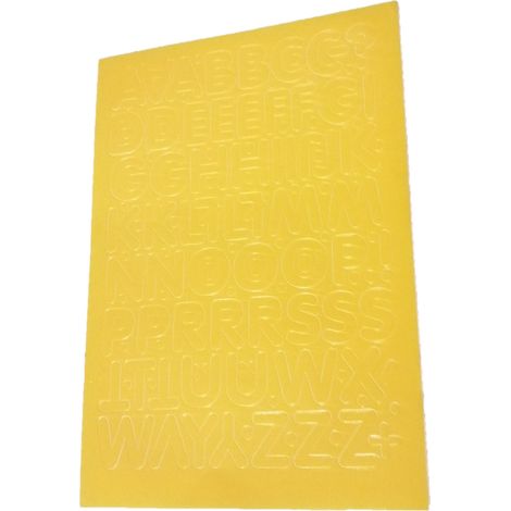 Lettere autoadesive in lamina, 3,5 cm, gialle
