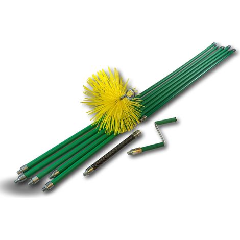 Kit ramonage rotatif Système tout kiblok Hérisson nylon Cannes vertes autobloquantes - Ø 200 mm - Nylon - Court