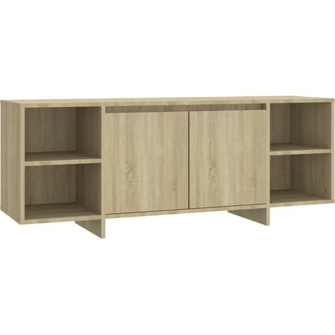 Meuble TV Chêne sonoma 130x35x50 cm (1/5)