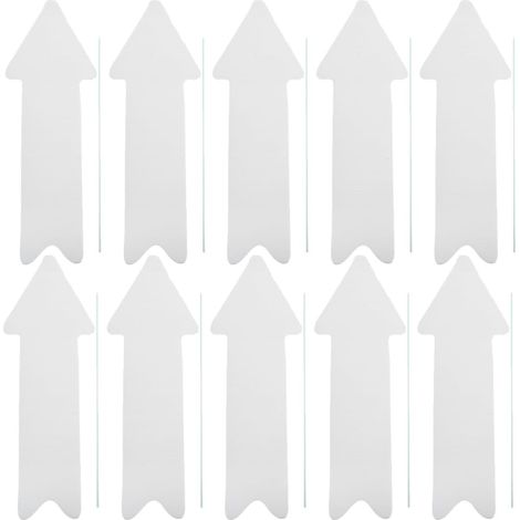 Lot de 10 Panneaux de Jardin en Plastique Vierges avec Piquet Flèche, Signalisation Extérieure pour Pelouse et Patio, Résistants à L’eau, Faciles à Insérer le Sol, Décoration (1/5)