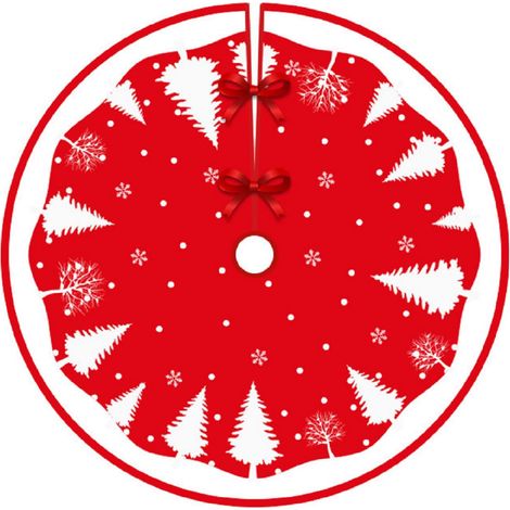 90cm Jupe de Sapin de Noël, Jupe de Sapin de Noel, Rond Cache Pied Sapin de Noel CouvrePied de Sapin, Tapis de Sapin de Noel pour Décorations de Vacances de Fête