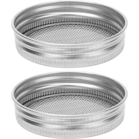 2 Pièces Couvercles Filtre en Acier Inoxydable pour Germination de Graines, Accessoire pour Bocaux à Large Ouverture 86mm (1/5)