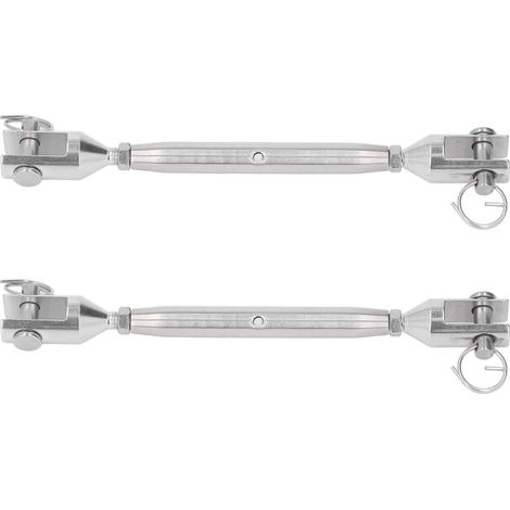 2 Paires de tendeurs en inox M8 fileté pour câble métallique, réglage de tension, accessoire de gréement marine (1/5)