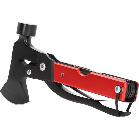 Hache multifonctionnelle, équipement de secours d'urgence, marteau de camping pliable, outil marteau-hache portable, marteau multifonctionnel en acier inoxydable (1/5)