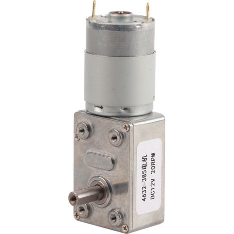 Moteur à courant continu 12V 20RPM avec réducteur micro vitesse, boîte de vitesses en acier allié, arbre en métal, engrenages robustes (1/5)