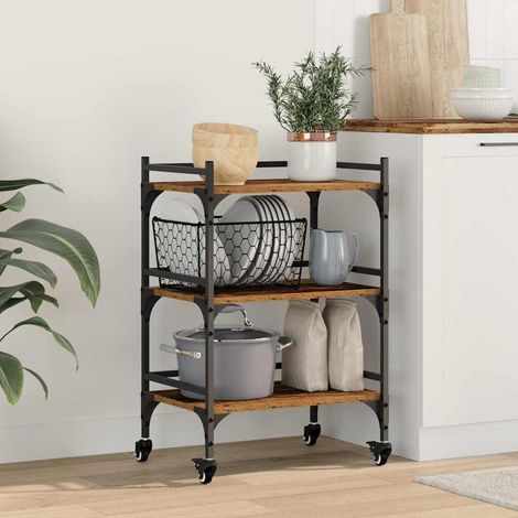 vidaXL Carrello da Cucina Legno vecchio 50 x 35 x 75.5 cm (1/5)