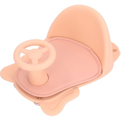 Siège de bain pour bébé avec dossier confortable et coussin antidérapant, rose. (1/5)
