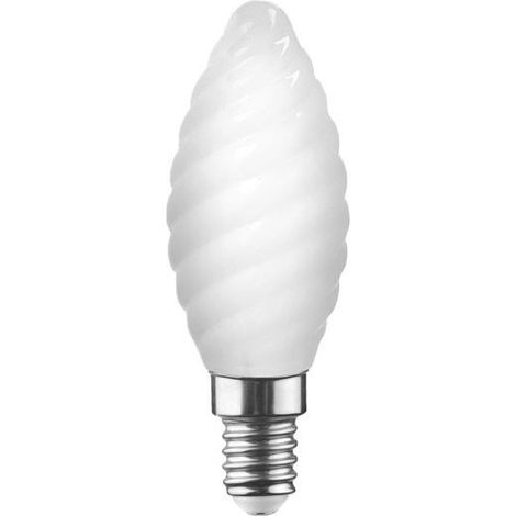 Ampoule LED E14 – 4,5W – 470 lm – 2700 K – Flamme Torsadée – Verre Opale – Équivalent 40 W