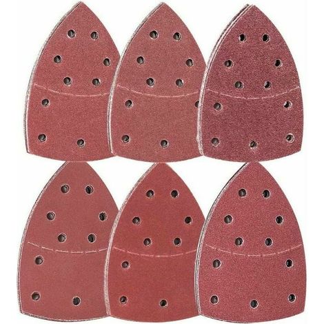 72 Stück Schleifblätter Dreieck Delta Schleifpapier, 105 x 152 mm, (je 12 x 40/60/80/120/180/240 Körnung), für Multifunktionsschleifer, (1/5)