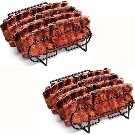 2 grilles antiadhésives, grille à steak, grille à côtes de porc, équipement de barbecue extérieur. (1/5)