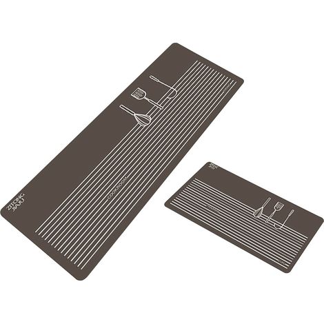 Tapis De Cuisine - Absorbant Huile - Antidérapant - 40 X 60 Cm Et 40 X 120 Cm - Polyester - Pour Cuisine Salle À Manger Bar - 2 Pièces (1/5)