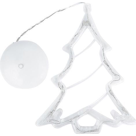 Lustre créatif à ventouses avec Père Noël, renne, cloches, ange et lune 3D, orné de LED, représentant un Père Noël, un renne et une lune. (1/5)