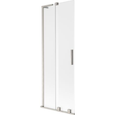 Pare-baignoire Mexen Velar L à 2 volets coulissants 70 x 150 cm, givre, nickel brossé - 896-070-003-31-97 (1/2)