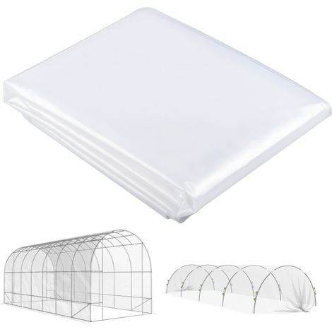 Lámina transparente para invernadero de polipropileno 7 x 8 m 0,15 mm con protección UV (1/5)