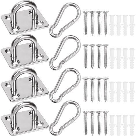Sweet Lot de 40 crochet à vis carrés M5 en acier inoxydable de qualité supérieure avec mousqueton et crochet de plafond