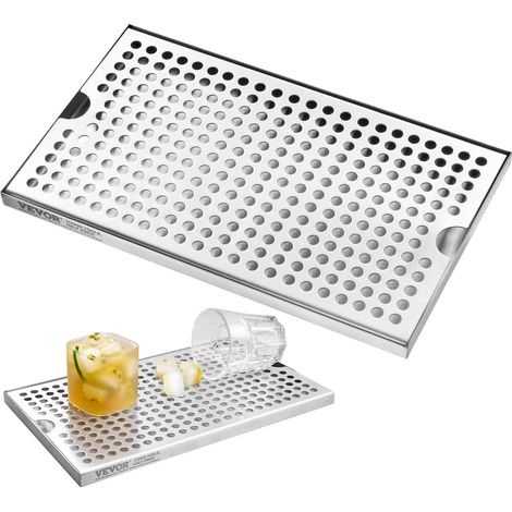 Plateau Égouttoir pour Colonne à Bière, Plateau d'Égouttement en Inox 304 avec 4 Coussinets en Caoutchouc Antidérapants et Couvercle Amovible, Bac d'Égouttement pour Bar, Restaurant, Café (1/5)