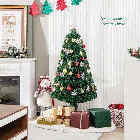 Fiber Optic Christmas Tree 120cm, LED Lights, Snowflakes (1/5)