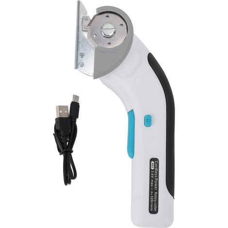Tijeras eléctricas inalámbricas para tela, cuero, alfombras y cartón, con bloqueo de seguridad y batería recargable de iones de litio de 3,6 V. (1/5)