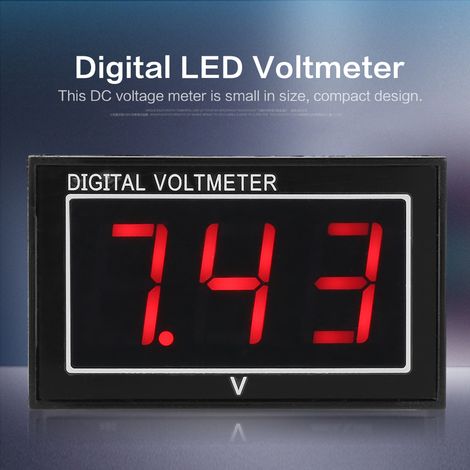 Voltmètre numérique étanche 0,56 pouce affichage LED rouge DC 2,5-30 V pour panneau, 1 pièce (1/5)