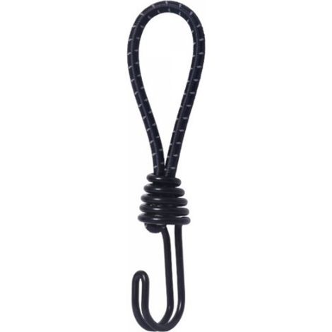 Lntyq 10 Stück Gummispanner mit Spiralhaken, 16cm Kurzer Elastikspanner Haken, Planenspanner mit Doppelhaken, Universalspanner mit Bindebändern für Camping, Gepäck (1/5)