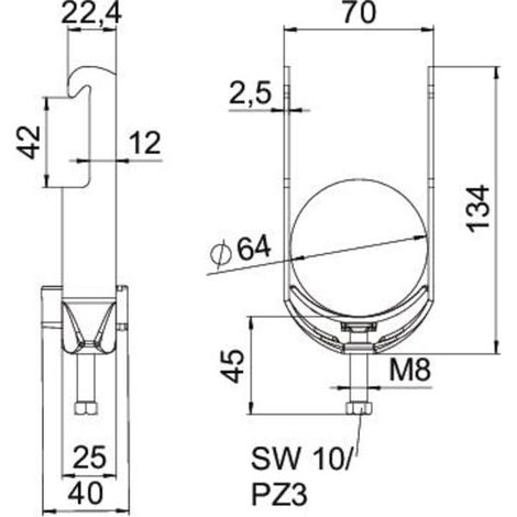 OBO Bettermann Bügelschelle 58-64mm BS-W1-K-64 ALU