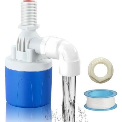 Válvula de flotador automática para tanques de agua, válvula de control de nivel de agua ajustable de conexión superior para estanques de peces, piscinas, abrevaderos (entrada superior 3/4\") (1/5)