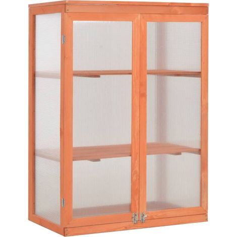 Serre de Jardin Serre d'hivernage Serre tunnel Bois 75x47x109 cm NSME2607 (1/5)