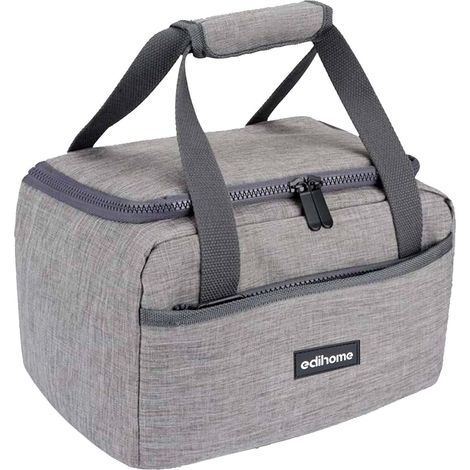 edihome, Insulated Lunch Box, 8L Insulated Lunch Box, Lunch for Work, Portable, Travel Lunch Box (Grey) (1/5)