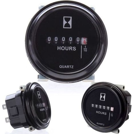 Compteur horaire, SH-1 compteur d\'heures rondes, Compteur horaire 12V 24V 36V pour tracteur de bateau Jauge ronde 2& 39 Etanche-LEY (1/4)