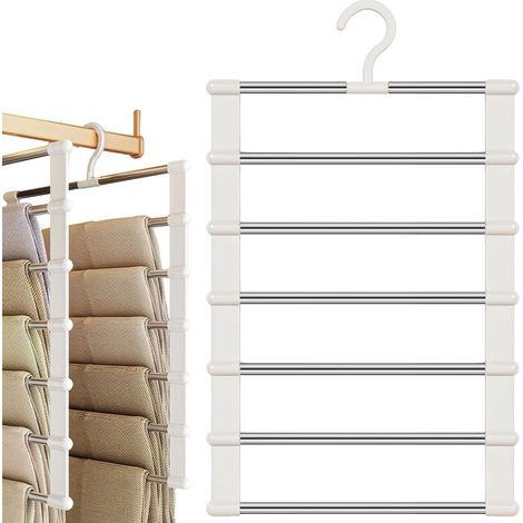 2 Pièces Cintre Pantalon Gain de Place Cintre Gain Place 6 Niveaux (1/5)