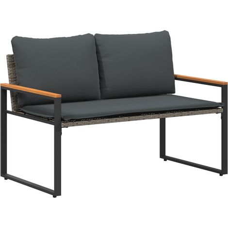 Maison Exclusive - panchina Grigio e Grigio Scuro 115 x 65 x 72 cm Rattan