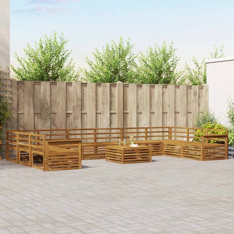vidaXL Sofagarnituren 11 pcs Natur Massivholz Akazie (1/5)