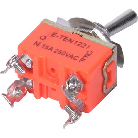Interrupteur à bascule E-TEN1321 (grand modèle) : 2 ou 3 vitesses, longueur : 60 mm, 90 mm, 120 mm, 180 mm, références : 1321/1021/1121/1122/1221TEN-1221, connecteur 4 broches, 2 vitesses, orange.