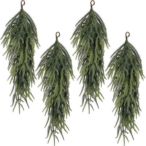 Guirlande En Forme De Goutte - 30 Pouces - Aiguilles De Pin Artificielles - Pour Porte Cheminée Manteau Décoration Intérieure Extérieure - 4 Pièces (1/5)