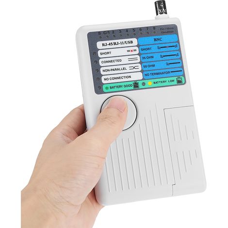 Testeur de Câble Réseau 4-en-1 Portable RJ11 RJ45 USB BNC pour Câbles UTP STP