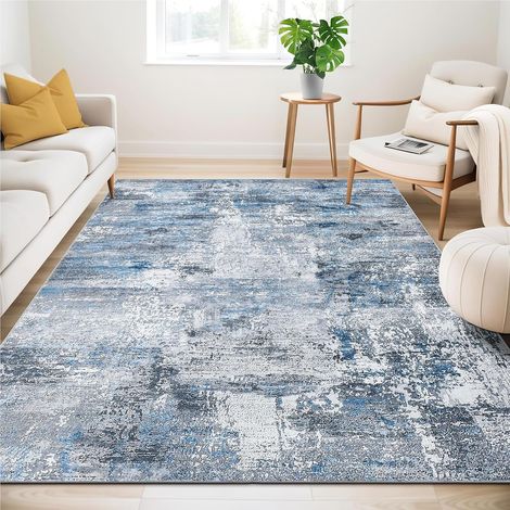 Tapis Rectangulaire Bleu, Gris 200x300cm Area Rug Contempo Unisex Both Indoor Outdoor Uni Stain Resistant (1/5)