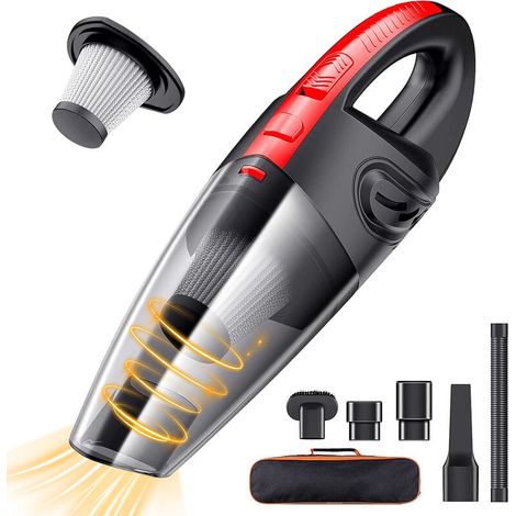 VURAHOME - Aspirateur à main, rechargeable 3500PA Aspirateur de voiture puissant avec filtre lavable (1/5)