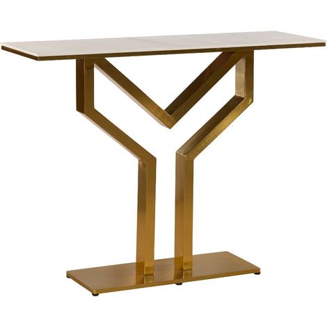 Console en métal doré et en céramique Ayla (1/5)
