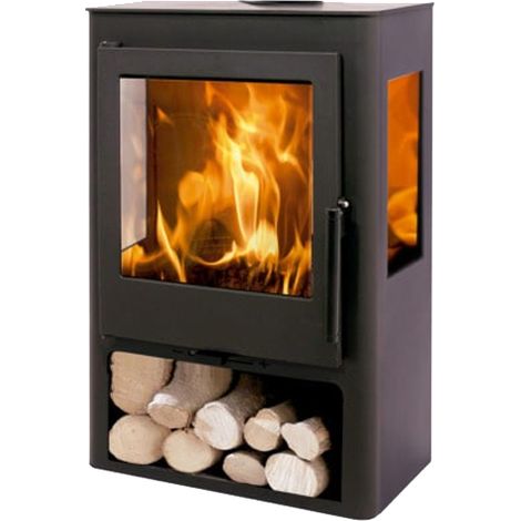 Panadero – Poêle à bois Ecodesign Coral 3V – Longueur max de bûche 50cm – Puissance 7kW – Évacuation des fumées arrière – Classe énergétique A+