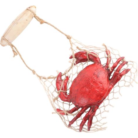 Pendentif en Résine de Crabe Réaliste Rouge, Sculpture Murale Artisanale, Décoration Intérieure pour Maison et Restaurant, Décor Nautique Suspendu, Ornement en Résine Légère (1/5)