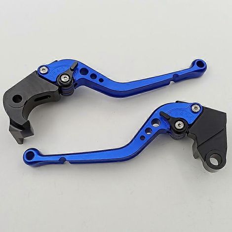 Levier de frein et d'embrayage modifié CNC (bleu, à poignée longue) pour moto Kawasaki ZX6R 2007-2018 (1/5)