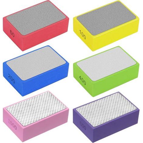 esponjas de lijado, grano 60 a 1000, bloque de carburo de silicio, para azulejos, vidrio y piedra. (1/5)