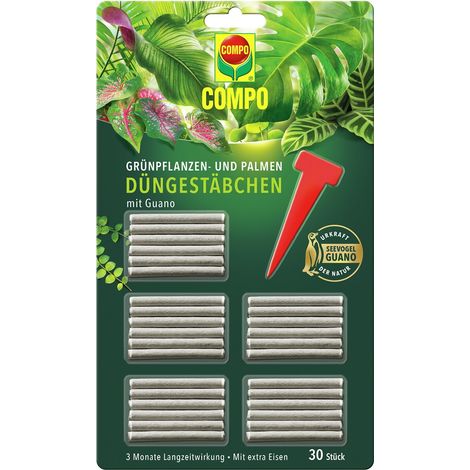 COMPO Grünpflanzen- und Palmen Düngestäbchen mit Guano (30 Stäbchen) (1/4)