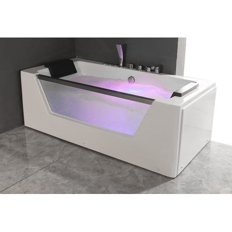 Vidalux WB35 Premium Whirlpool & Airspa Bath, White - Waterfall Tap Feature and Underwater LED Lights - Dial Controls Easy to Use - Fully European CE Approved and 3 Years Warranty (1/5)