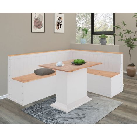 Table à manger fixe en bois de pin massif – 4 places – Dimensions 105 x 75 x 65 cm – Finition cire de teinture pour durabilité
