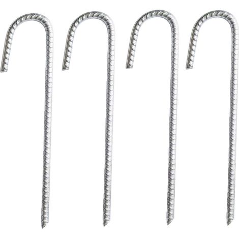 Piquet D Ancrage - Acier Galvanisé - Pour Barres D Armature J - 30 x 9 x 4 cm - Lot De 4