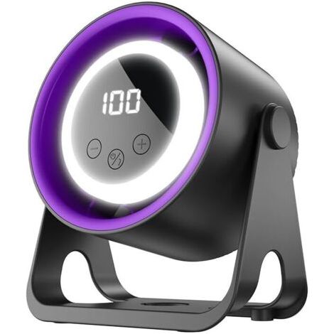 Petit ventilateur ultra silencieux avec écran électrique LED en temps réel, flux d'air puissant à 5 vitesses, ventilateur de table portable, ventilateur de circulateur d'air rechargeable pour les voya