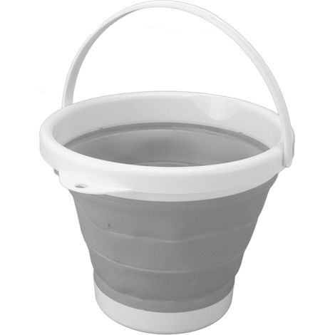 Machine à laver portable 5L à ultrasons, seau pliable USB pour sous-vêtements bébé et chaussettes, gris (1/5)