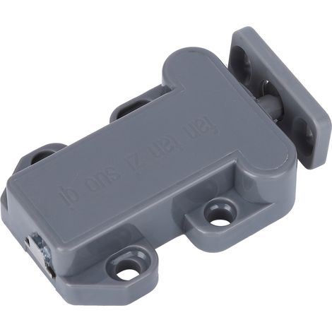 Lot de 6 loquets de porte à verrouillage automatique en nylon pour tiroirs et armoires - Accessoires de quincaillerie pour meubles - Gris (1/5)