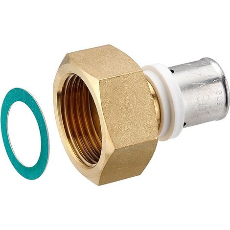 Press-Verschraubung mit Überwurfmutter 1'' IG - flachdichtend - für Alu-Verbundrohr 20 x 2,0 mm (1/2)